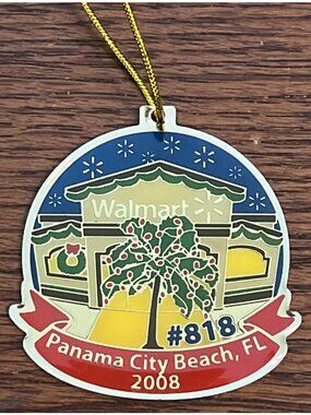 2008 Walmart Employee Christmas Ornament #818 Panama City Beach FL Collectible